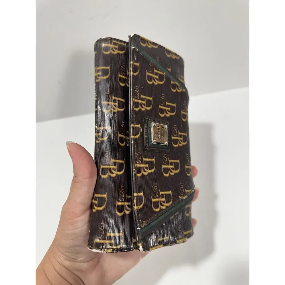 Dooney & Bourke Women's 1975 Db‎ Signature Grace Brown Green Wallet VTG RARE